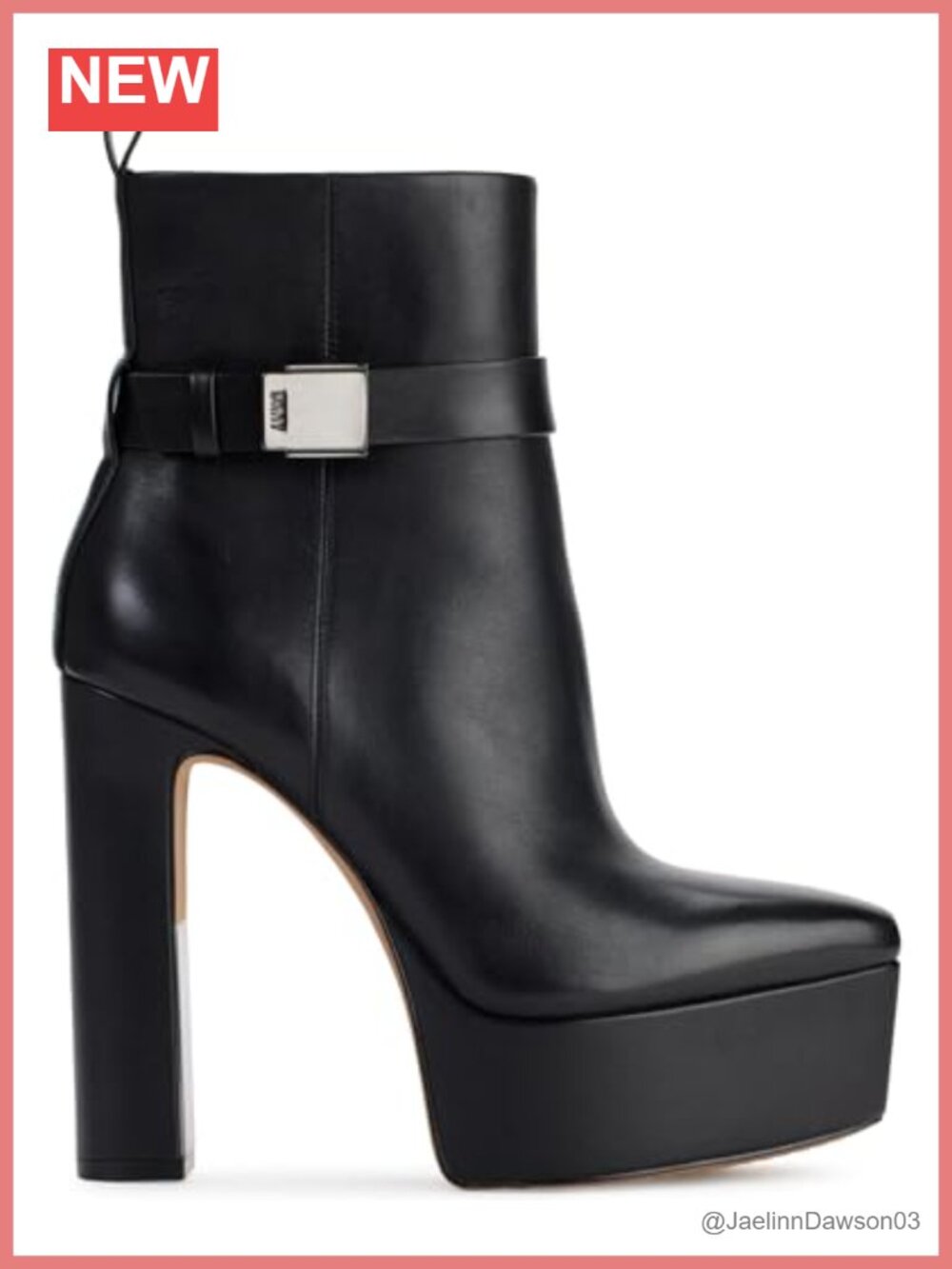 DKNY Alisa Ankle Bootie Block Heel Peep Toe Faux Leather Platform